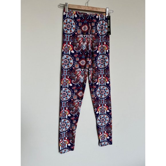 MODA AGE Purple Paisley Design Leggings - One Size Fits All - Picture 1 of 7